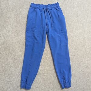 Jaanuu Women's Royal Blue Mesh Enhanced Scrub Bottom Joggers